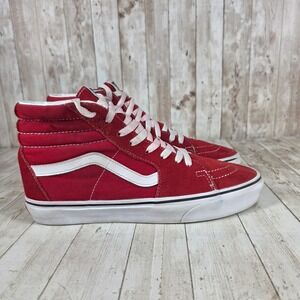 Vans SK8‎ HI Red Suede High Top Skate Shoes Men's 10.5
